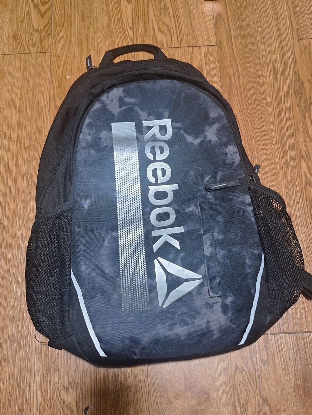 Reebok Black Grey Tie-Dye Logo Backpack